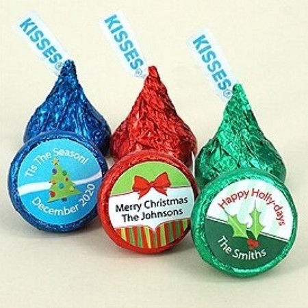 Holiday Colored Foil Hershey Kisses 